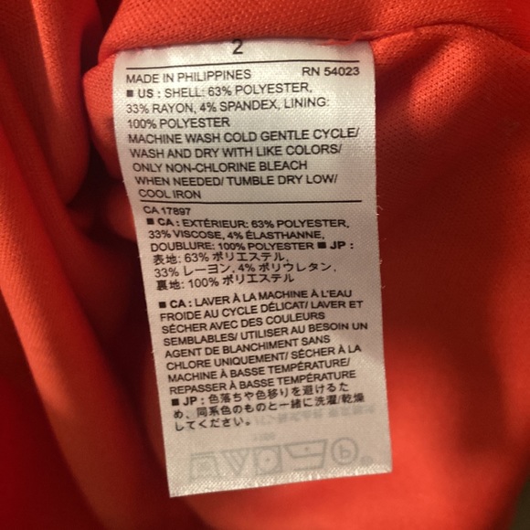 Banana Republic Factory A-Line High Neck Sleeveless: Red Solid Dress 2 - Picture 6 of 7